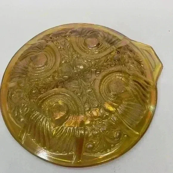 Vintage two-sided serving dish glass carnival 8 inches wide - Picture 2 of 5